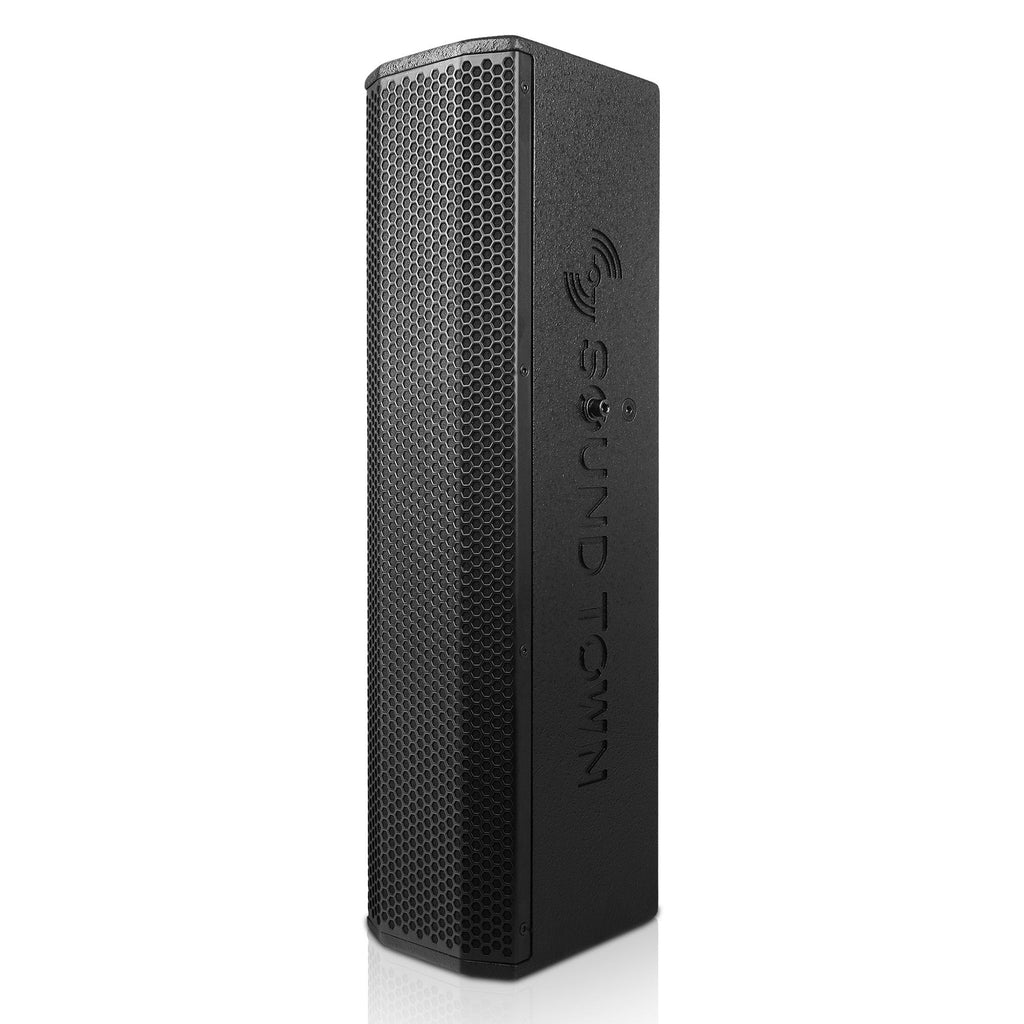 Sound Town CARPO-V5B-R Passive Wall-Mount Column Mini Line Array Speakers with 4 x 5” Woofers, Black for Live Event, Church, Conference, Lounge, Installation, Refurbished - Left Panel