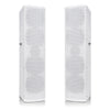 Sound Town CARPO-V5W12 Pair of Passive Wall-Mount Column Mini Line Array Speakers with 4 x 5” Woofers, White for Live Event, Church, Conference, Lounge, Installation
