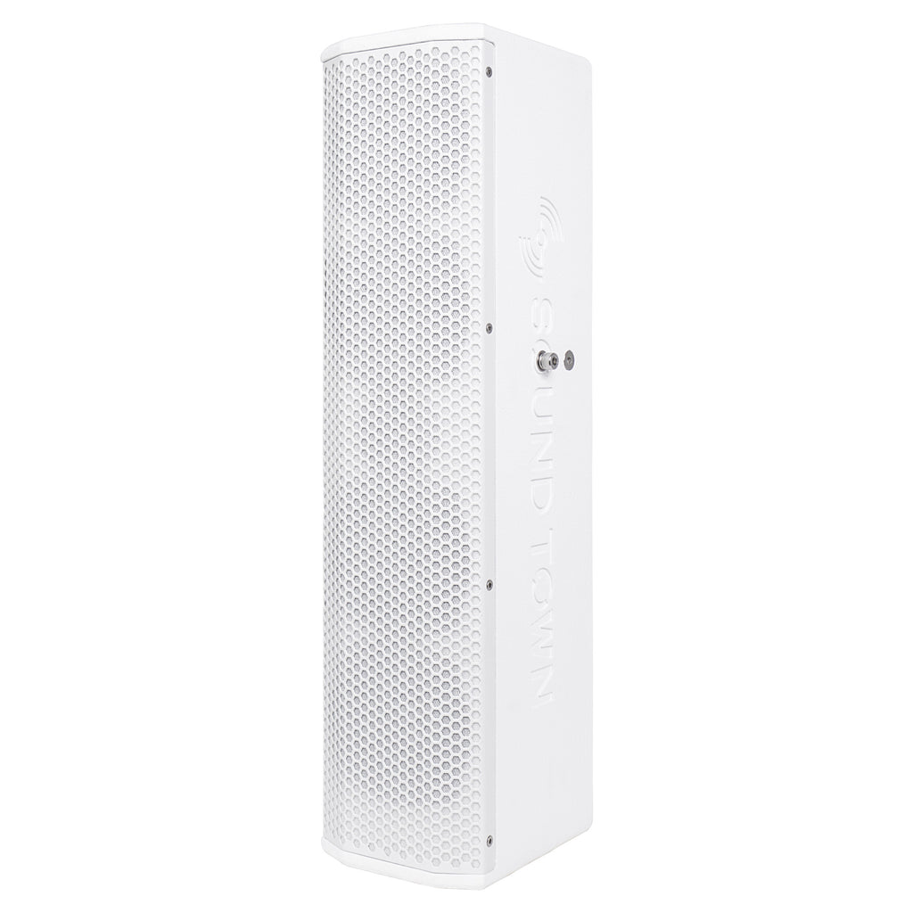 Sound Town CARPO-V5W15 Passive Wall-Mount Column Mini Line Array Speakers with 4 x 5” Woofers, White for Live Event, Church, Conference, Lounge, Commercial Audio Installation - Left Panel