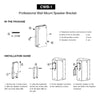 Sound Town CWB-1-PAIR 2-Pack Universal Speaker Wall Mount Brackets, 4.25" x 2" Mounting Template, Black - Included in the Package, Installation Guide, How to Install, Instructions, Directions, User Manual