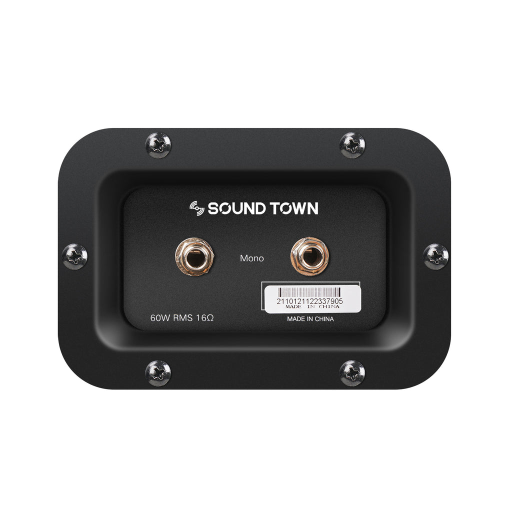 Sound Town GUC112OBBK 1 x 12" 65W Guitar Speaker Open-back Cabinet, Plywood, Black with Mono/Stereo Jack Plate