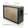 Sound Town GUC212OBBK 2 x 12" 130W Open-back Guitar Speaker Cabinet, Birch Plywood, Black Tolex, Wheat Cloth Grille - Size, Dimensions, and Weight