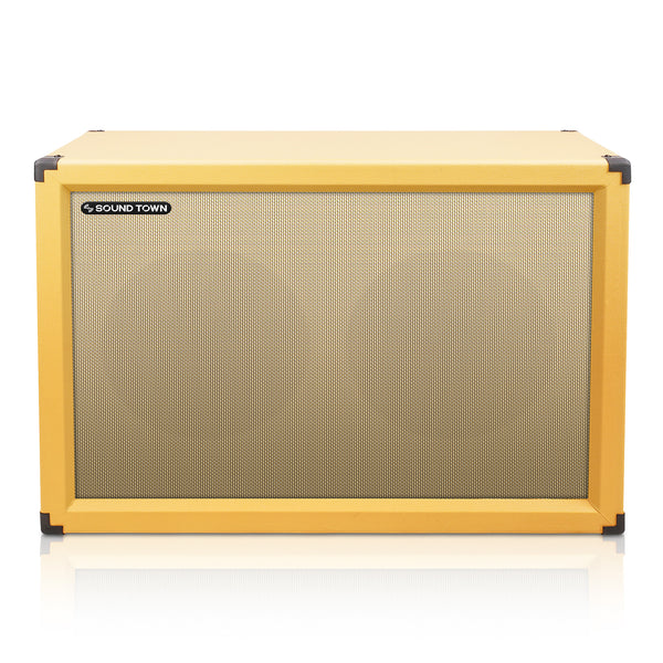 Sound Town GUC212OR 2 x 12" Guitar Speaker Cabinet, Birch Plywood, Orange Tolex, Wheat Cloth Grille with Carry Handles