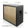 Sound Town GUC412BK 4 x 12" 260W Guitar Speaker Cabinet, Birch Plywood, Black Tolex, Wheat Cloth Grille - Size, Dimensions, and Weight