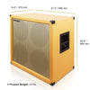 Sound Town GUC412OR-EC 4 x 12" Empty Closed-back Guitar Speaker Cabinet, Plywood, Orange - Size, Dimensions, and Weight