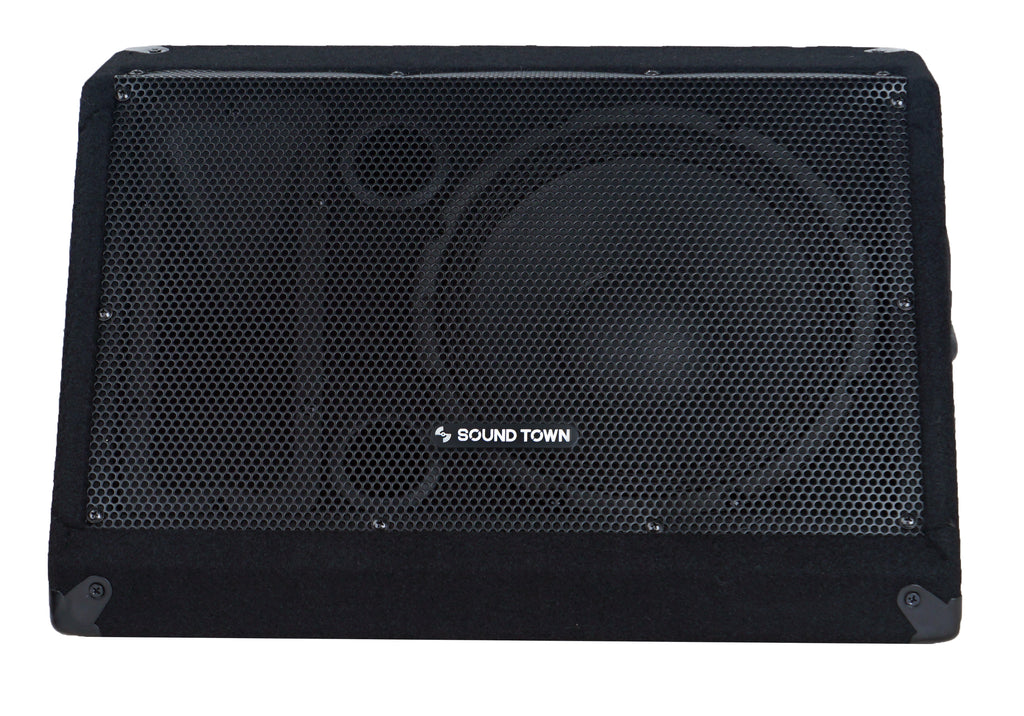 Sound Town METIS-10M METIS Series 10” 300W Passive DJ PA Stage Floor Monitor Pro Audio Speaker w/ Compression Driver for Live Sound, Karaoke, Bar, Church - Front Panel