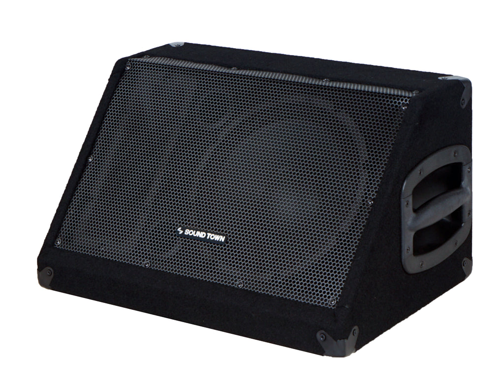 Sound Town METIS-10M METIS Series 10” 300W Passive DJ PA Stage Floor Monitor Pro Audio Speaker w/ Compression Driver for Live Sound, Karaoke, Bar, Church - Left  Panel