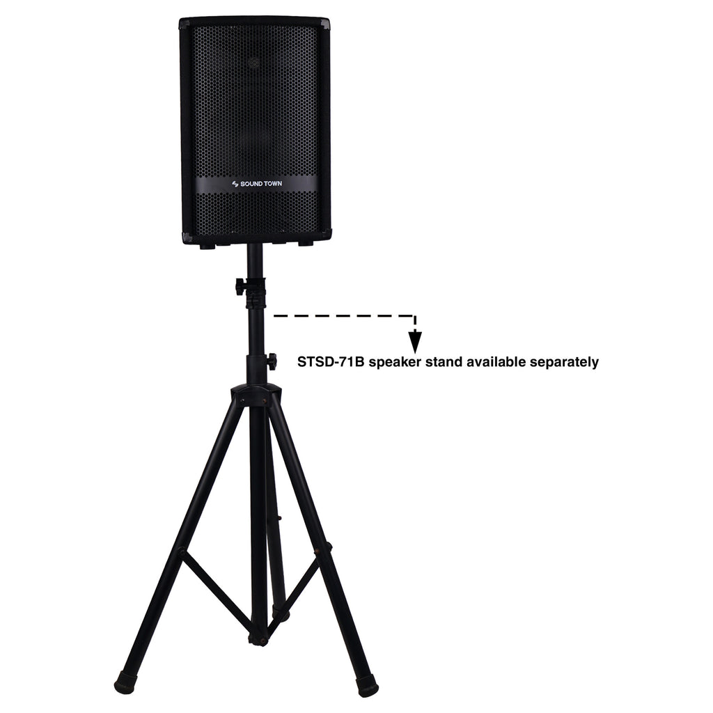 Sound Town METIS-110-PAIR METIS Series 2-Pack 10” 400 Watts Passive DJ/PA Speakers with Compression Drivers for Live Sound, Karaoke, Bar, Church - STSD-71B Speaker Stand Compatible
