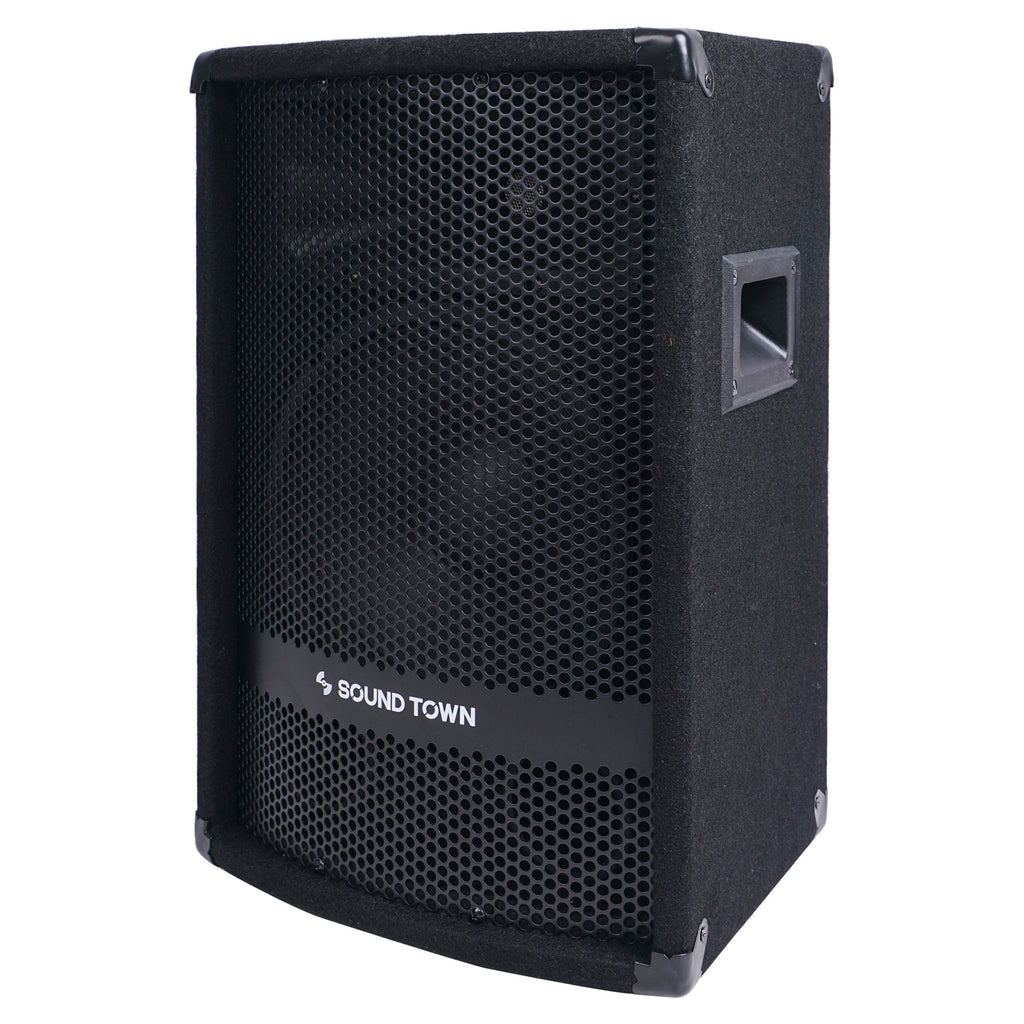 Sound Town METIS-110 10" 400W Passive DJ/PA Speaker w/ Compression Driver for Live Sound, Karaoke, Bar, Church - Left Panel