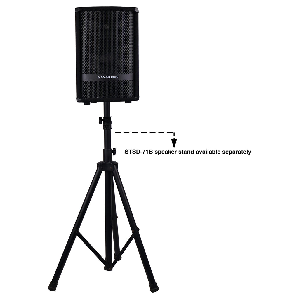 Sound Town METIS-110-R 10" 400W Passive DJ/PA Speaker w/ Compression Driver for Live Sound, Karaoke, Bar, Church, Refurbished - STSD-71B Compatible Speaker Stand