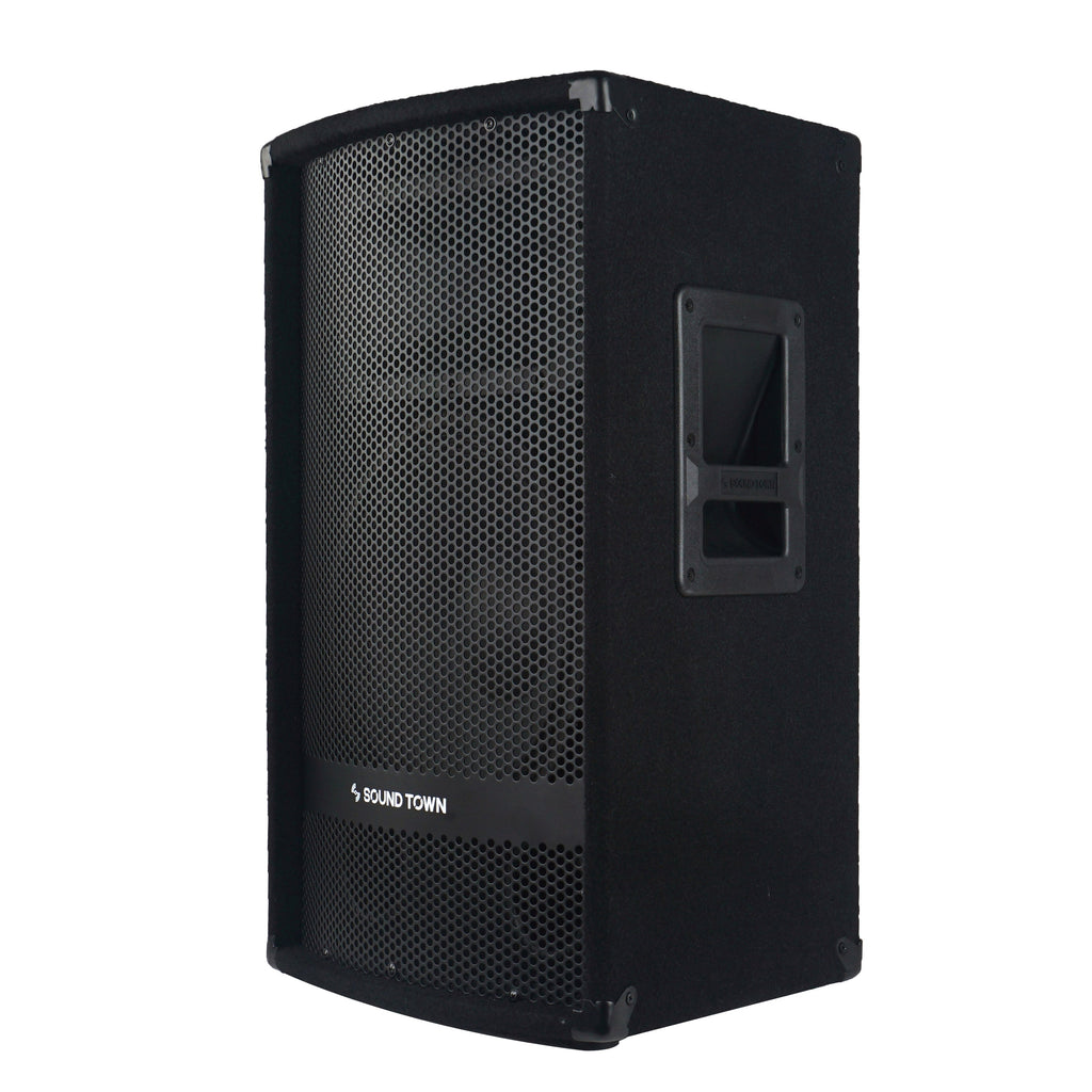 Sound Town METIS-112-R METIS Series 12" 600W 2-Way Full-range Passive DJ PA Pro Audio Speaker with Compression Driver for Live Sound, Karaoke, Bar, Church, Refurbished - Left Side