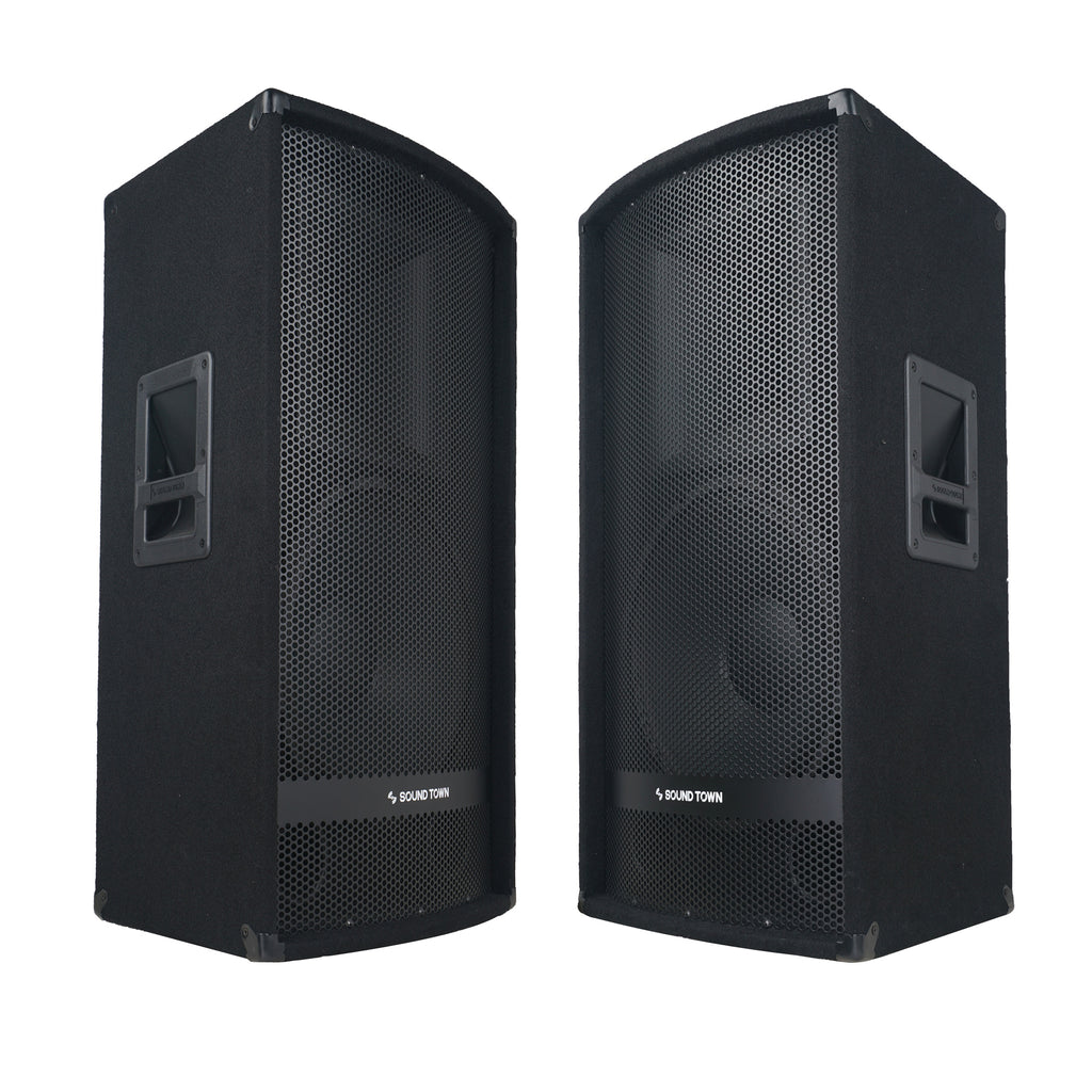 Sound Town METIS-115-PAIR METIS Series 2-Pack 15" 700W 2-Way Full-Range Passive DJ PA Pro Audio Speaker for Live Sound, Karaoke, Bar, Church - 8 Ohms