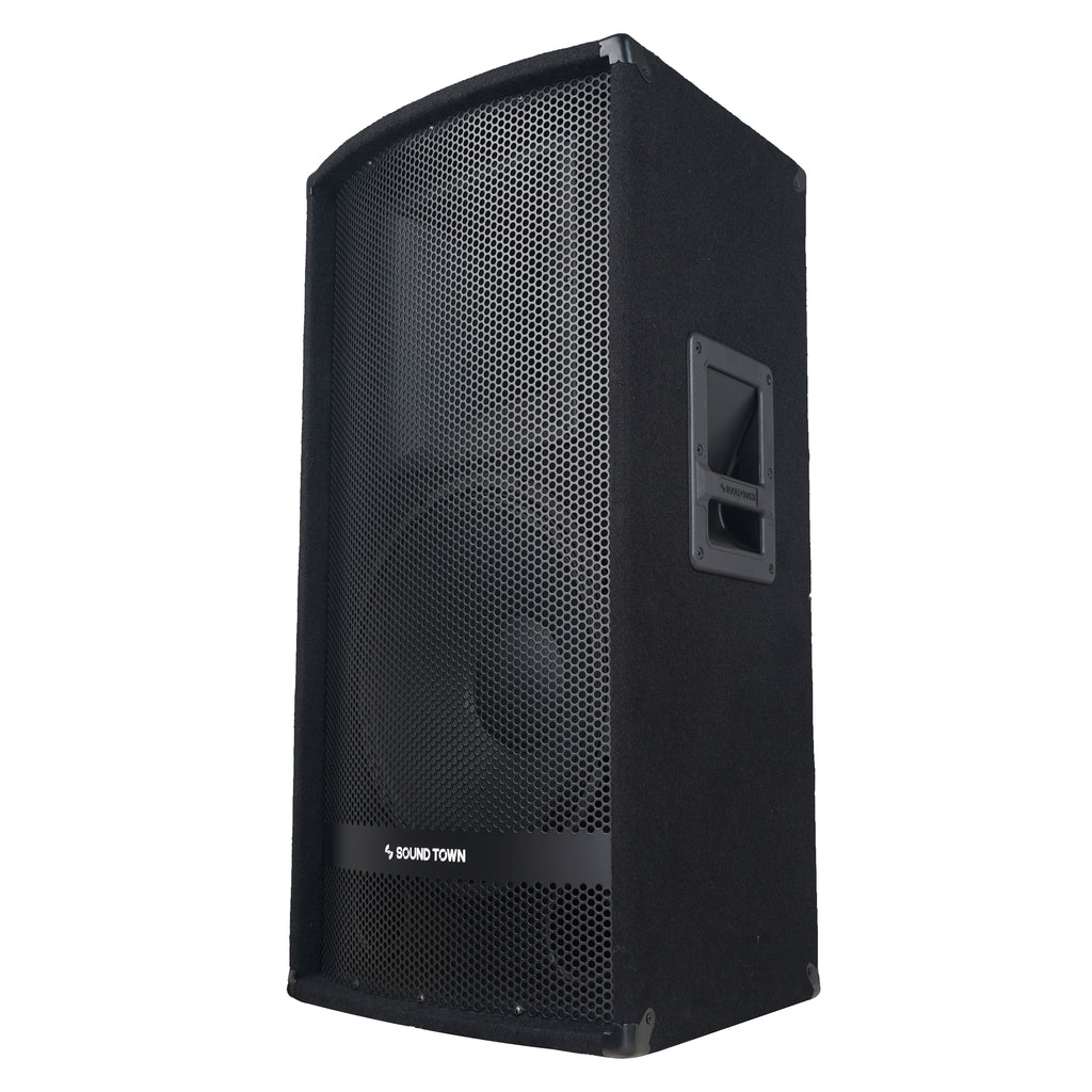 Sound Town METIS-115UPDM METIS Series 15” 700W 2-Way Full-range Passive DJ PA Pro Audio Speaker with Compression Driver for Live Sound, Karaoke, Bar, Church - Left Panel
