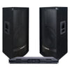 Sound Town METIS-115UPDM Professional PA Speaker System with Two 15” Passive PA Speakers and One 2-Channel UPDM Power Amplifier for Live Sound, Karaoke, Bar, Church 