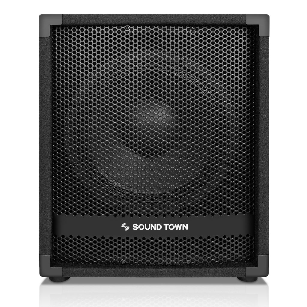 Sound Town METIS-12SPW METIS Series 1400 Watts 12” Powered PA DJ Subwoofer with 3” Voice Coil - Front Panel