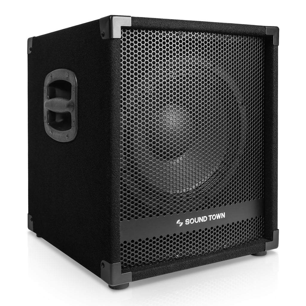 Sound Town METIS-12SPW METIS Series 1400 Watts 12” Powered PA DJ Subwoofer with 3” Voice Coil - Right Panel