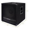 Sound Town METIS-15SPW2.1 METIS Series 15" 1600 Watts Powered Subwoofers with Speaker Outputs, DJ PA Pro Audio Sub with 4-inch Voice Coil - Size and Dimensions