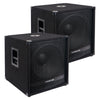 Sound Town METIS-18SDPW-PAIR Pair of 18” 4800 Watts Powered Subwoofers with Class-D Amplifier, 4-inch Voice Coil