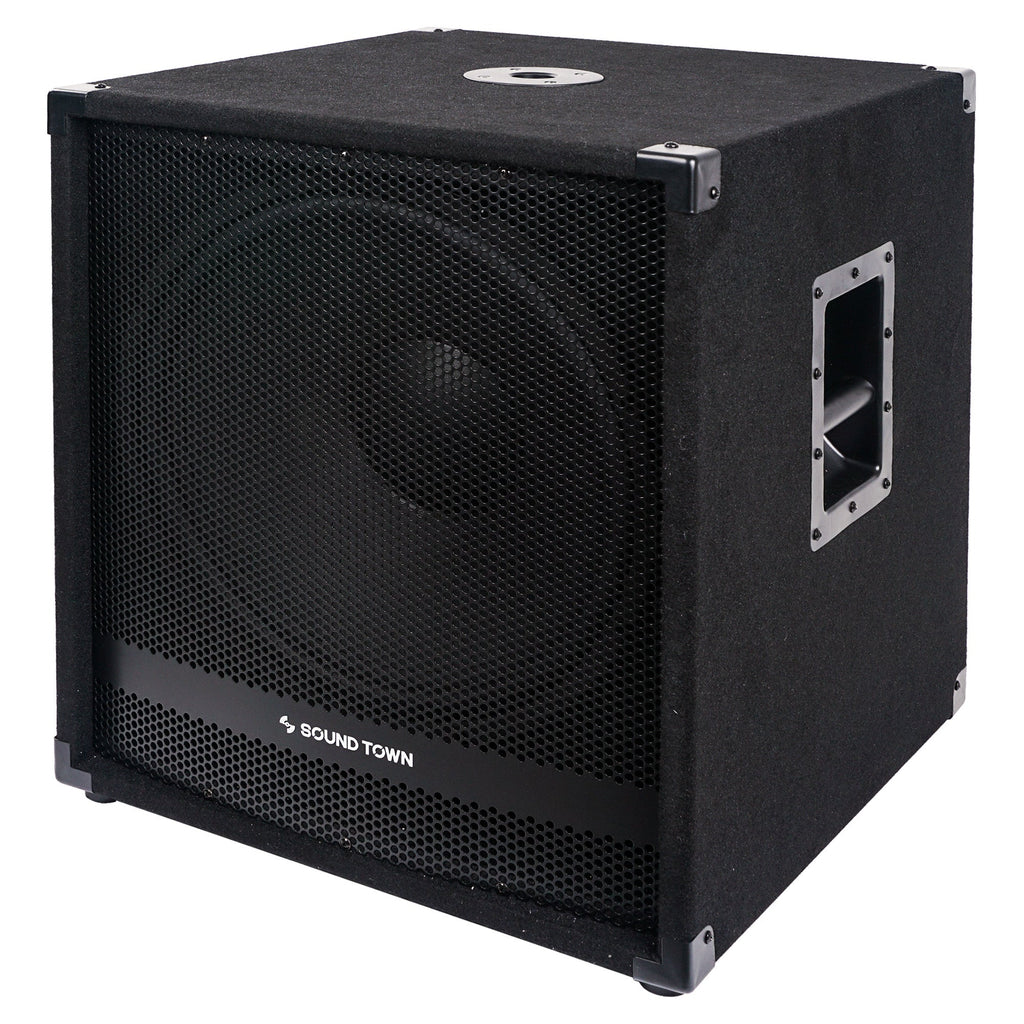 Sound Town METIS-18SDPW-R METIS Series 2400 Watts 18 Powered PA DJ Subwoofer with Class-D Amplifier, 4-inch Voice Coil, Refurbished - Left Panel