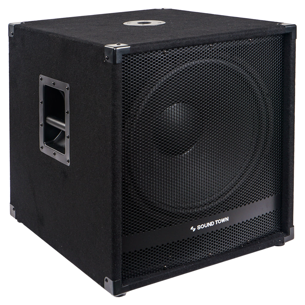 Sound Town METIS-18SDPW METIS Series 2400 Watts 18 Powered PA DJ Subwoofer with Class-D Amplifier, 4-inch Voice Coil - Right Panel