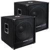 Sound Town METIS-18SPW2.1-PAIR Pair of METIS Series 2000W 18" Active Powered Subwoofer with 2 Speaker Outputs, DSP, DJ PA Pro Audio Sub with 4 inch Voice Coil