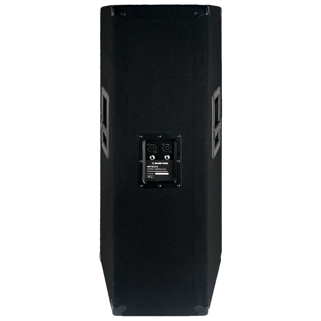 Sound Town METIS-212 METIS Series Dual 12" 1200W 2-Way Full-range Passive DJ PA Pro Audio Speaker w/ Titanium Compression Driver for Live Sound, Karaoke, Bar, Church - Back Panel