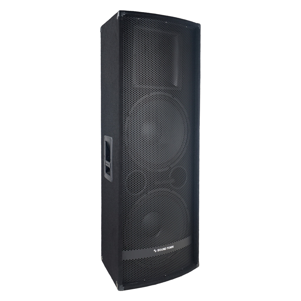 Sound Town METIS-215 METIS Series Dual 15” 1400W 2-Way Full-range Passive DJ PA Pro Audio Speaker with Titanium Compression Driver for Live Sound, Karaoke, Bar, Church - Right Panel