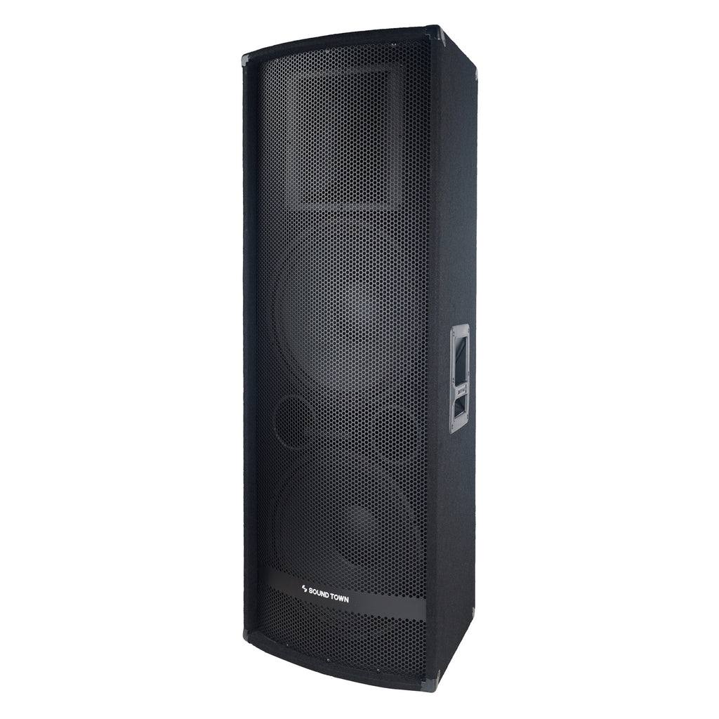 Sound Town METIS-215-PAIR METIS Series Dual 15” 1400W 2-Way Full-range Passive DJ PA Pro Audio Speaker with Titanium Compression Driver for Live Sound, Karaoke, Bar, Church - Left Panel