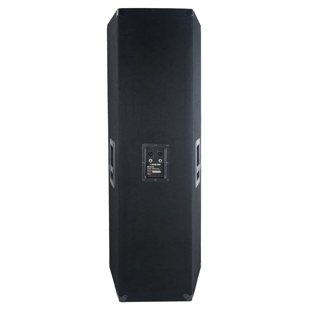 Sound Town METIS-215UPDM METIS Series Dual 15” 1400W 2-Way Full-range Passive DJ PA Pro Audio Speaker with Titanium Compression Driver for Live Sound, Karaoke, Bar, Church - Back Panel