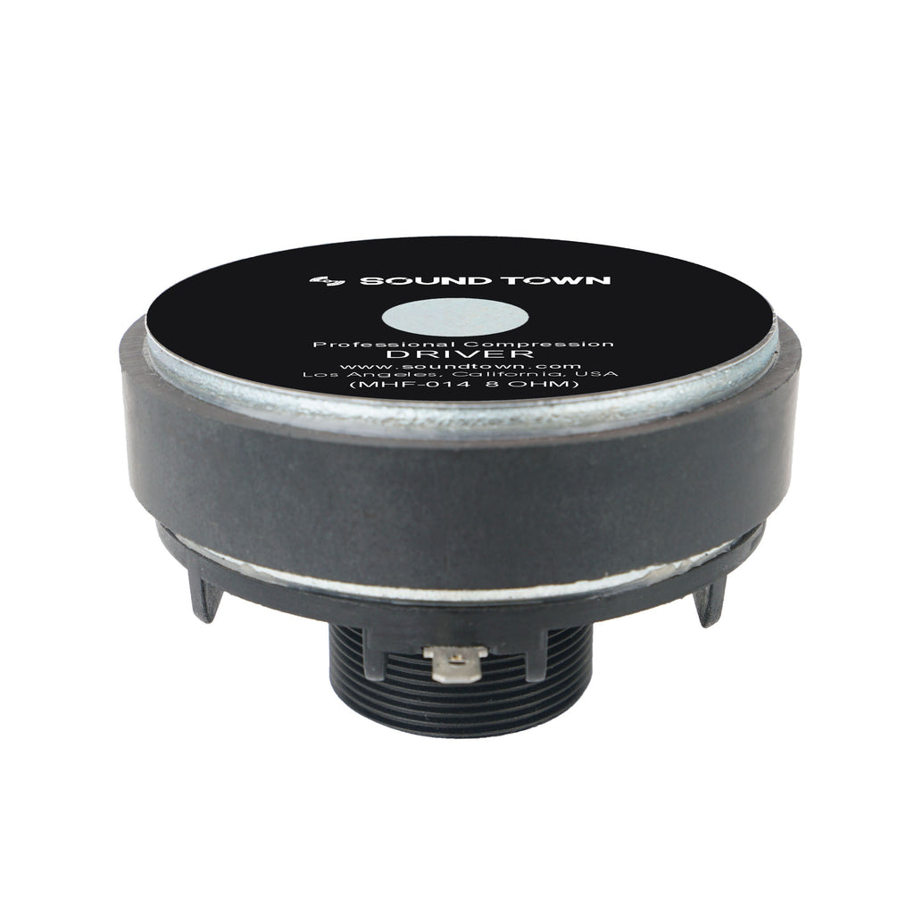 Sound Town MHF-014-R 1" Compression Horn Driver, 50 Watts Pro Audio PA DJ Replacement Tweeter High Frequency Driver, Refurbished - Side View