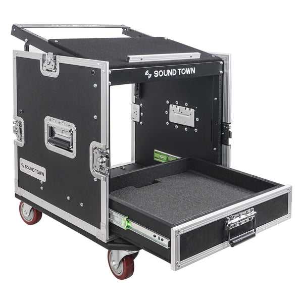MR-DR14UT2 | 14U Rack Case w/ 2U Drawer, 11U Slant Mixer Top