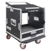 Sound Town MR-DR10U 10U PA DJ Pro Audio Rack/Road ATA Case w/ 2U Drawer, 11U Slant Mixer Top, Casters, Pro Tour Grade - Plywood Construction