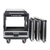 Sound Town MR-DR10U 10U PA DJ Pro Audio Rack/Road ATA Case w/ 2U Drawer, 11U Slant Mixer Top, Casters, Pro Tour Grade - Removable Front, Back and Top Covers