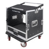 Sound Town MR-DR10U 10U PA DJ Pro Audio Rack/Road ATA Case w/ 2U Drawer, 11U Slant Mixer Top, Casters, Pro Tour Grade - Touring Events