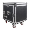 Sound Town MR-DR10U 10U PA DJ Pro Audio Rack/Road ATA Case w/ 2U Drawer, 11U Slant Mixer Top, Casters, Pro Tour Grade - Transportable,, Easy to Transport