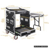 Sound Town MR-DR12UT 12U PA DJ Pro Audio Rack/Road ATA Case w/ 2U Drawer, 11U Slant Mixer Top, DJ Work Table, Casters, Pro Tour Grade - Internal & External Size and Dimensions
