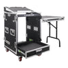 Sound Town MR-DR14UT 14U PA DJ Pro Audio Rack/Road ATA Case w/ 2U Drawer, 11U Slant Mixer Top, DJ Work Table, Casters, Pro Tour Grade - Touring Events 