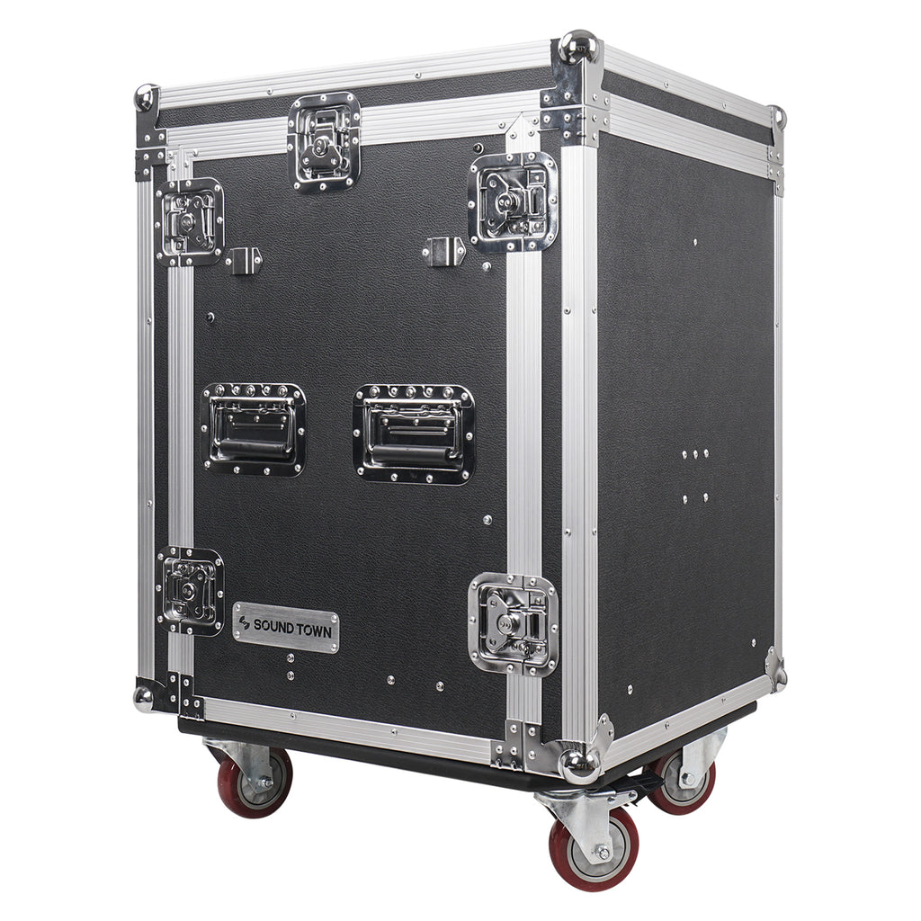 MR-DR14UT | 14U Rack Case w/ 2U Drawer, 11U Slant Mixer Top, DJ Table ...