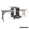 Sound Town MR-DR16UT2-R 16U PA DJ Pro Audio Rack/Road ATA Case w/ 2U Drawer, 11U Slant Mixer Top, Two DJ Work Tables, Casters, Pro Tour Grade, Refurbished - Internal and External Dimensions