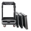 Sound Town MR-DR16UT2-R 16U PA DJ Pro Audio Rack/Road ATA Case w/ 2U Drawer, 11U Slant Mixer Top, Two DJ Work Tables, Casters, Pro Tour Grade, Refurbished - Removable Front, Back, Top Covers