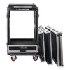 Sound Town MR-DR16UT 16U PA DJ Pro Audio Rack/Road ATA Case w/ 2U Drawer, 11U Slant Mixer Top, DJ Work Table, Casters, Pro Tour Grade - Removable Top Back Front Covers