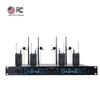 Sound Town NESO-SU4LL-R | REFURBISHED: 200 Channels Metal UHF Wireless Microphone System with Rack Mountable Metal Receiver and 4 Lavalier Mics with Bodypack Transmitters, for Church, School, Meeting and Karaoke
