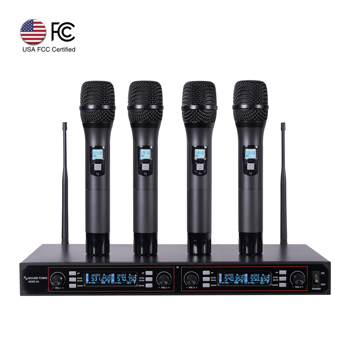 Wireless Microphone, with Echo, Treble, Bass, UHF Metal Dual Handheld –  Ushopsound