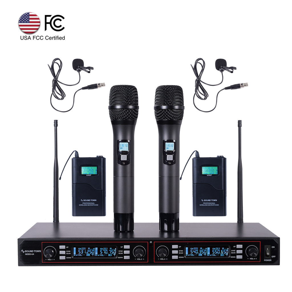 thumbnail image 2 of Dual Channel UHF Wireless Mic System - 2 Handheld Mics With 400ft Range 2 of 4