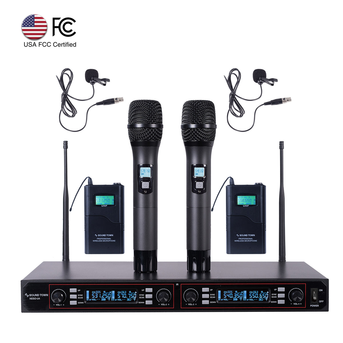 NESO-U4HL Mountable Pro UHF Wireless Microphone System Handheld