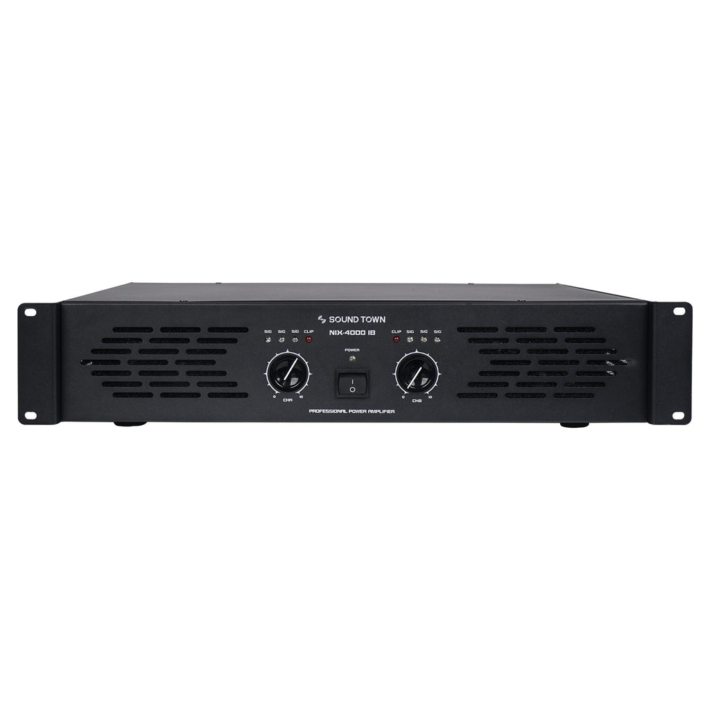 Sound Town NIX-4000IB Professional Dual-Channel, 2 x 1040W at 4-ohm, 4000W Peak Output Power Amplifier - Front Panel