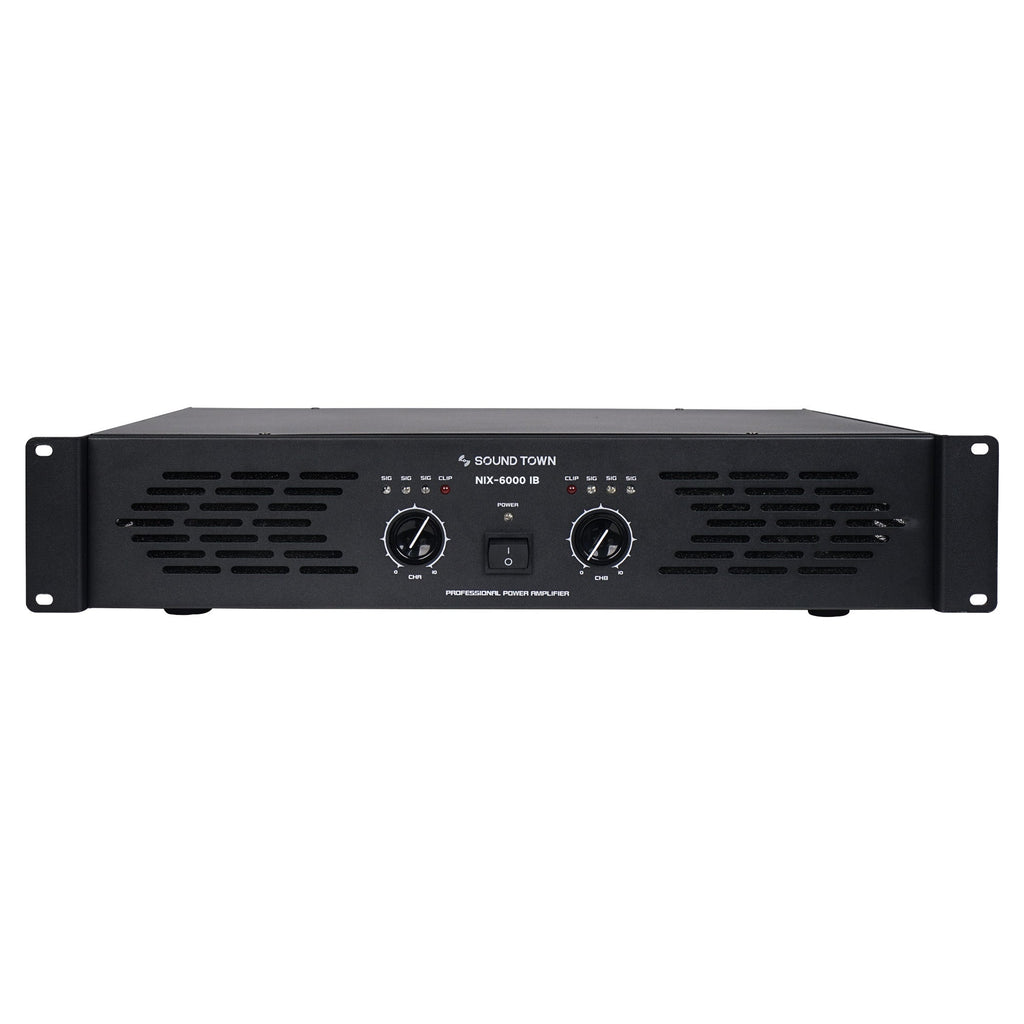 Sound Town NIX-6000IB-R NIX Series Professional Dual-Channel, 2x 1500W at 4-ohm, 6000W Peak Output Power Amplifier, Refurbished - Front Panel