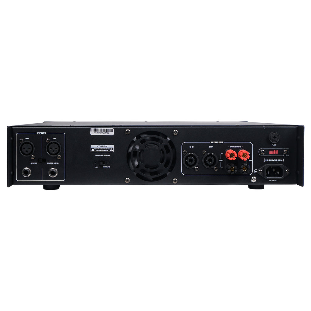 Sound Town NIX-6000IB NIX Series Professional Dual-Channel, 2x 1500W at 4-ohm, 6000W Peak Output Power Amplifier - back panel