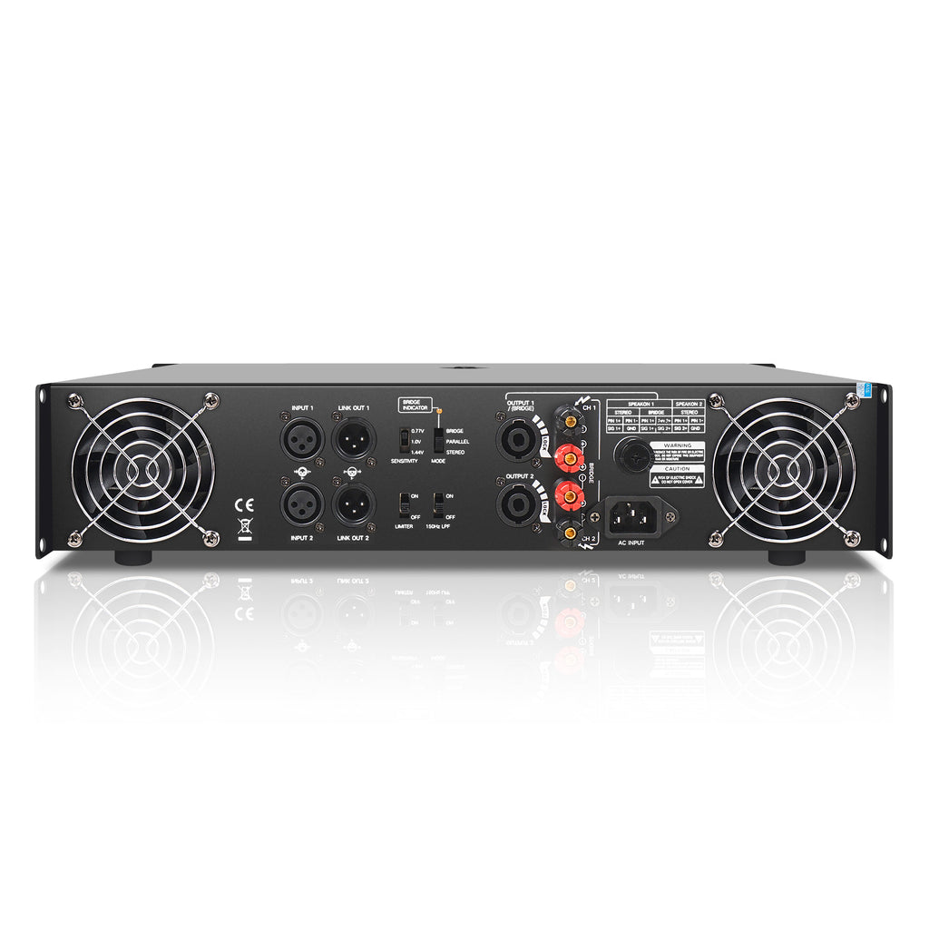 Sound Town NIX-A3PRO 2-Channel 1100W Rack Mountable Power Amplifier with LPF - XLR Input and Output, Back Panel