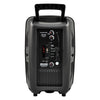 Sound Town OPIK-8PS 8-inch 2-Way Portable PA Speaker with Built-in Rechargeable Battery, 1 Wired Mic, Bluetooth, USB, SD Card Reader - Back Panel